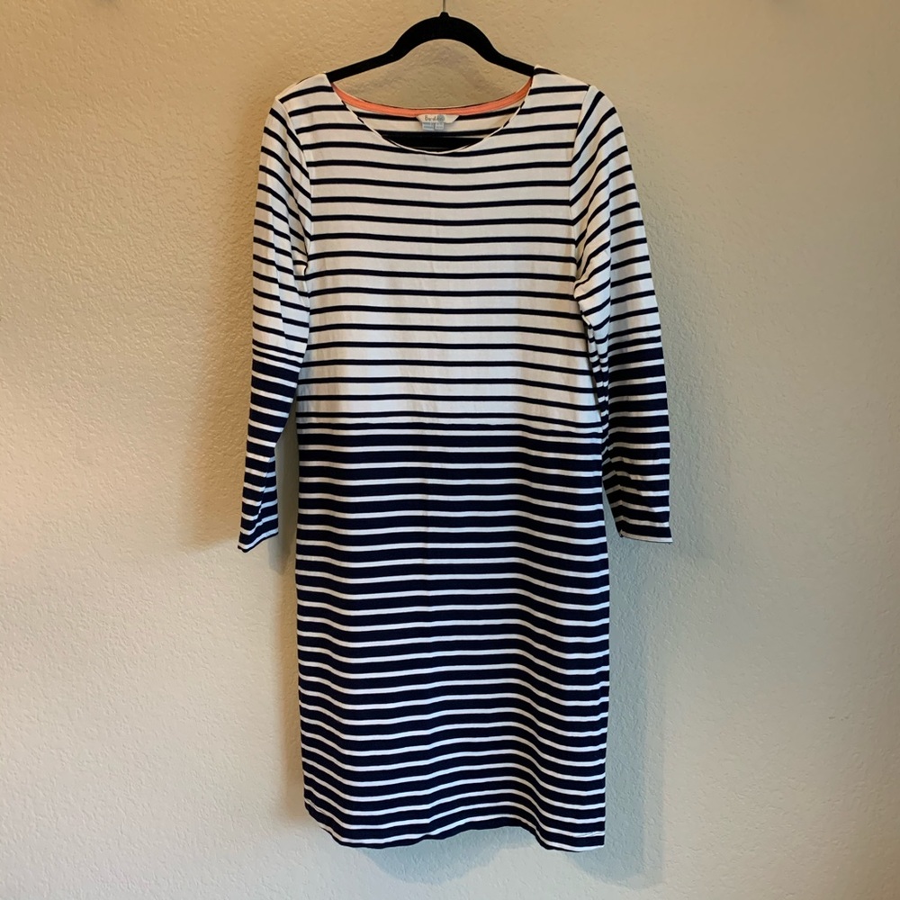 Boden Striped Dress 12 Long